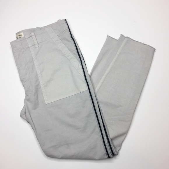 Nili Lotan Pants - Nili Lotan Gray Jenna chinos navy tape ankle 8